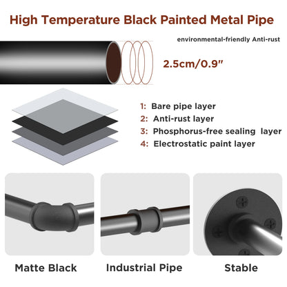 2pk Pipe Rack Garment Hanging Rod