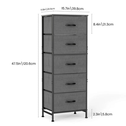 48" Dresser w/ 5 Fabric Drawers