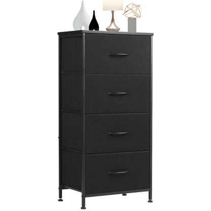Nightstand Wardrobe Bedroom w/ 4 Fabric Drawers
