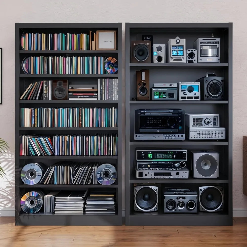 55" Media Storage Cabinet w/ 6 Adjustable Shelves