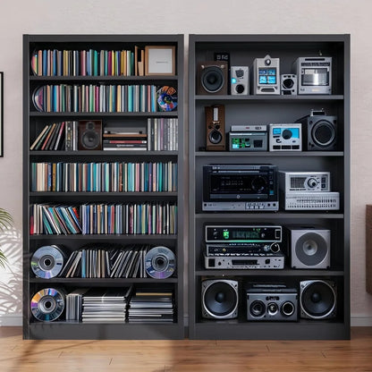 55" Media Storage Cabinet w/ 6 Adjustable Shelves